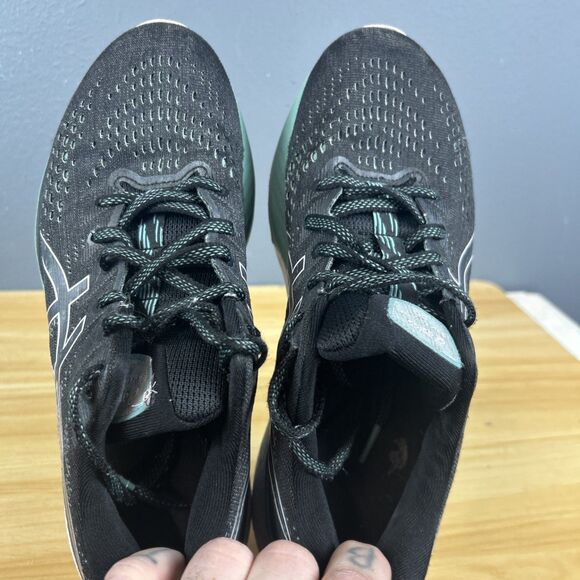 Asics Gel Kayano 28 Black Teal Running Shoes Lightweight 1012B047 Womens 8.5 - Picture 7 of 10